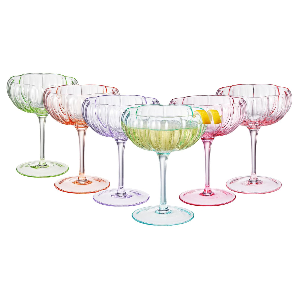 Flower Champagne Cocktail Glasses | Set of 4