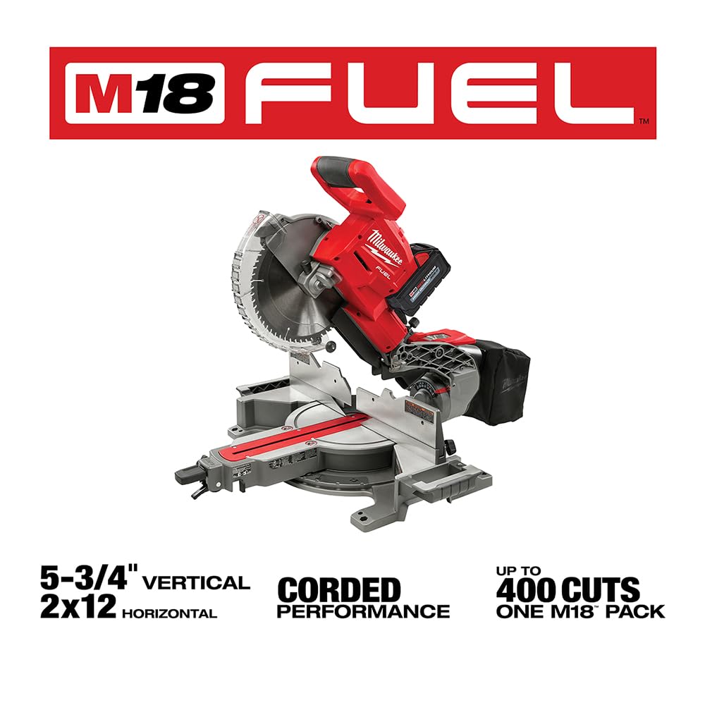 Open Box - Milwaukee M18 Fuel 18-Volt 10 in. Lithium-Ion Brushless Cordless Dual Bevel Sliding Compound Miter Saw Kit with One 8.0 Ah Battery