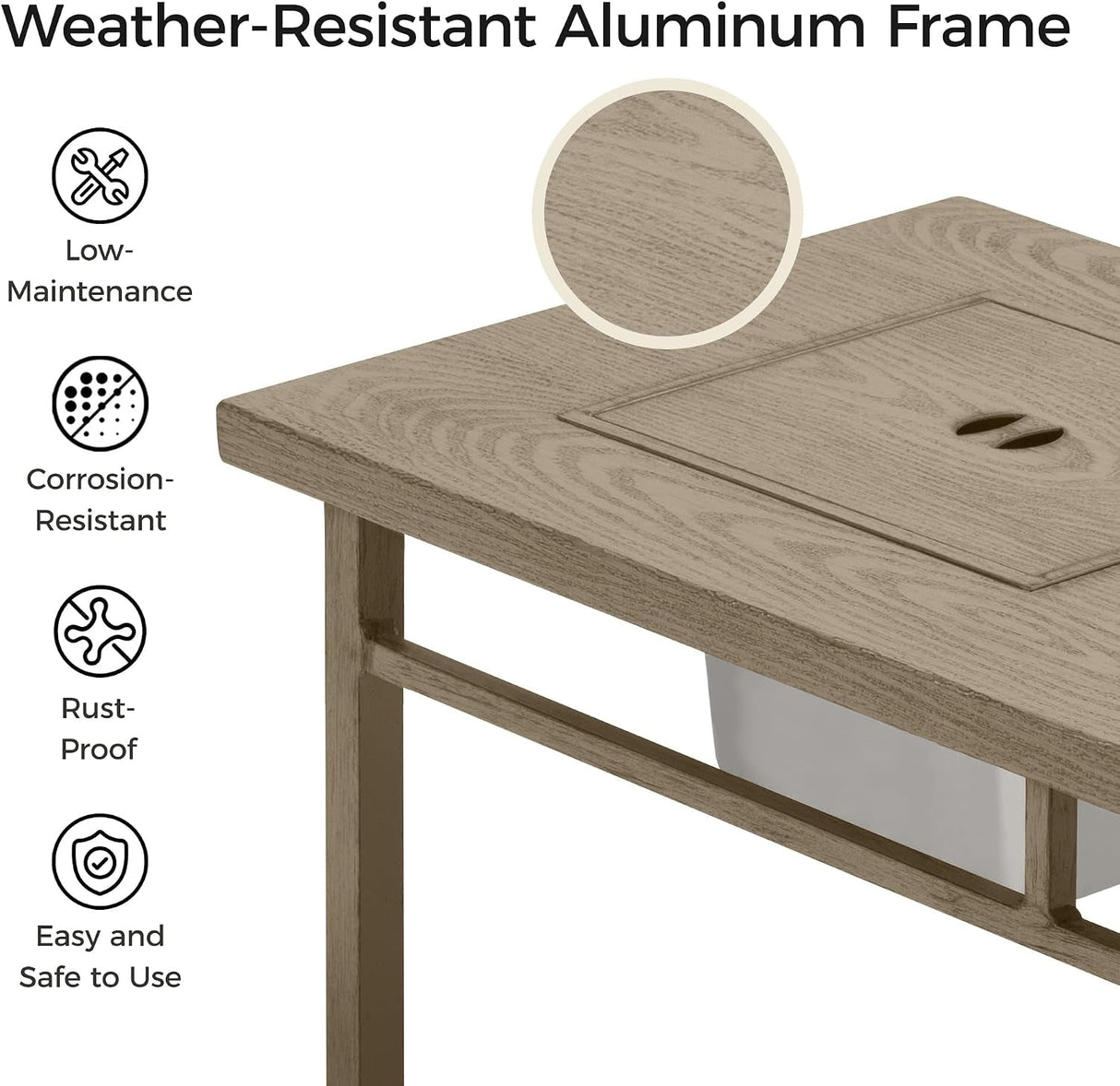 Aluminum Propane Fire Pit Table