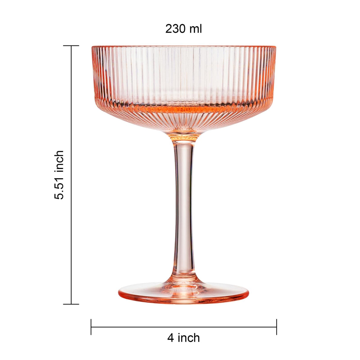 Madrid Acrylic Champagne Coupe Cocktail Glassware, Set of 4