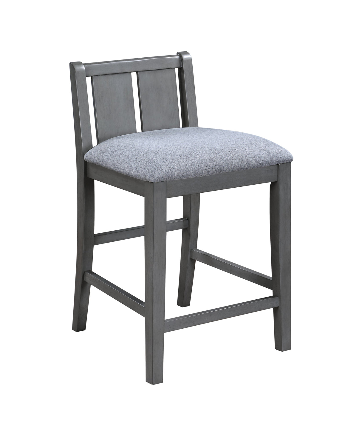 Graham 36' 3-Piece Gray Finish Small Space Counter Height Dining Table with Shelves and 2 Chairs