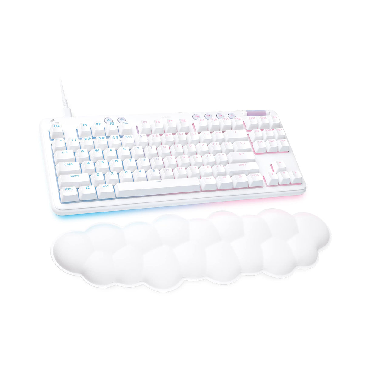 Refurbished - Logitech G713 Wired Mechanical Gaming Keyboard - GX Blue Clicky, LIGHTSYNC RGB & Palm Rest (White Mist)