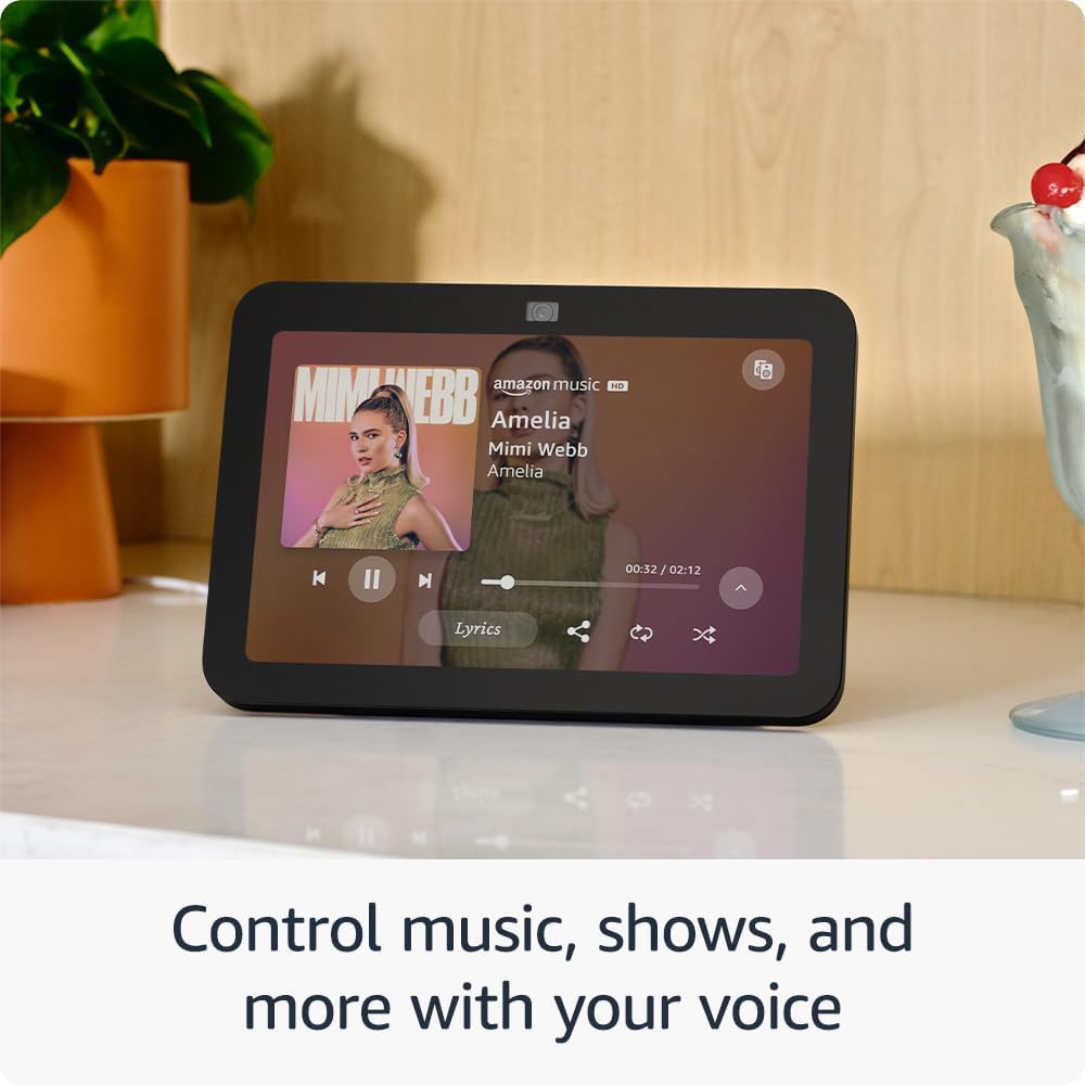 Amazon Echo Show 8, an Alexa device (newest model), With Spatial Audio, Smart Home Hub, Glacier White