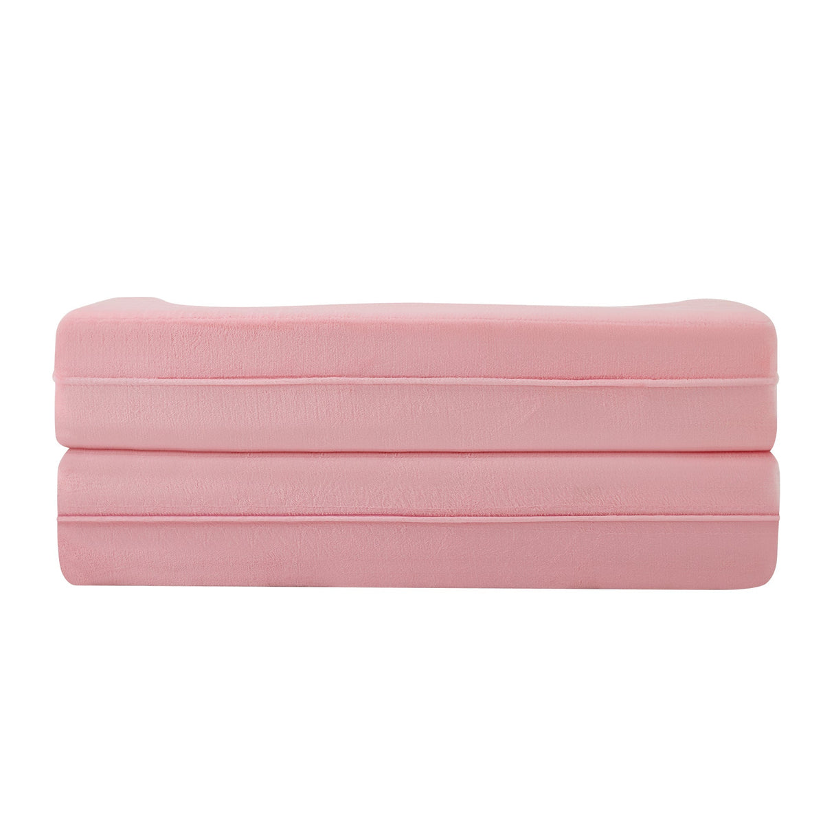 71-Inch Folding Sofa Bed in Pink Chenille with High-Density Foam
