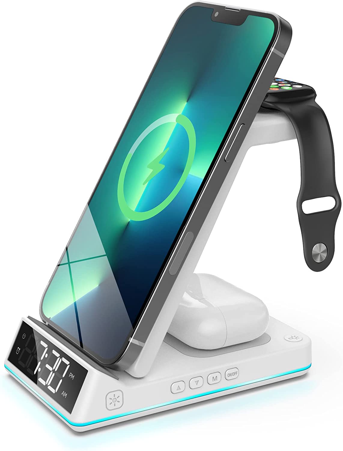 5-in-1-Alarm-Clock-Wireless-Charger-for-All-Apple-Devices-Foldable-Charging-Station-with-Night-Light-Charging-for-iPhone,-AirPods-and-Apple-Watch-(All-Generations)-White-