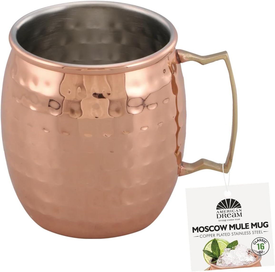 16 oz. Hammered Copper Moscow Mule Mugs (Set of 4)