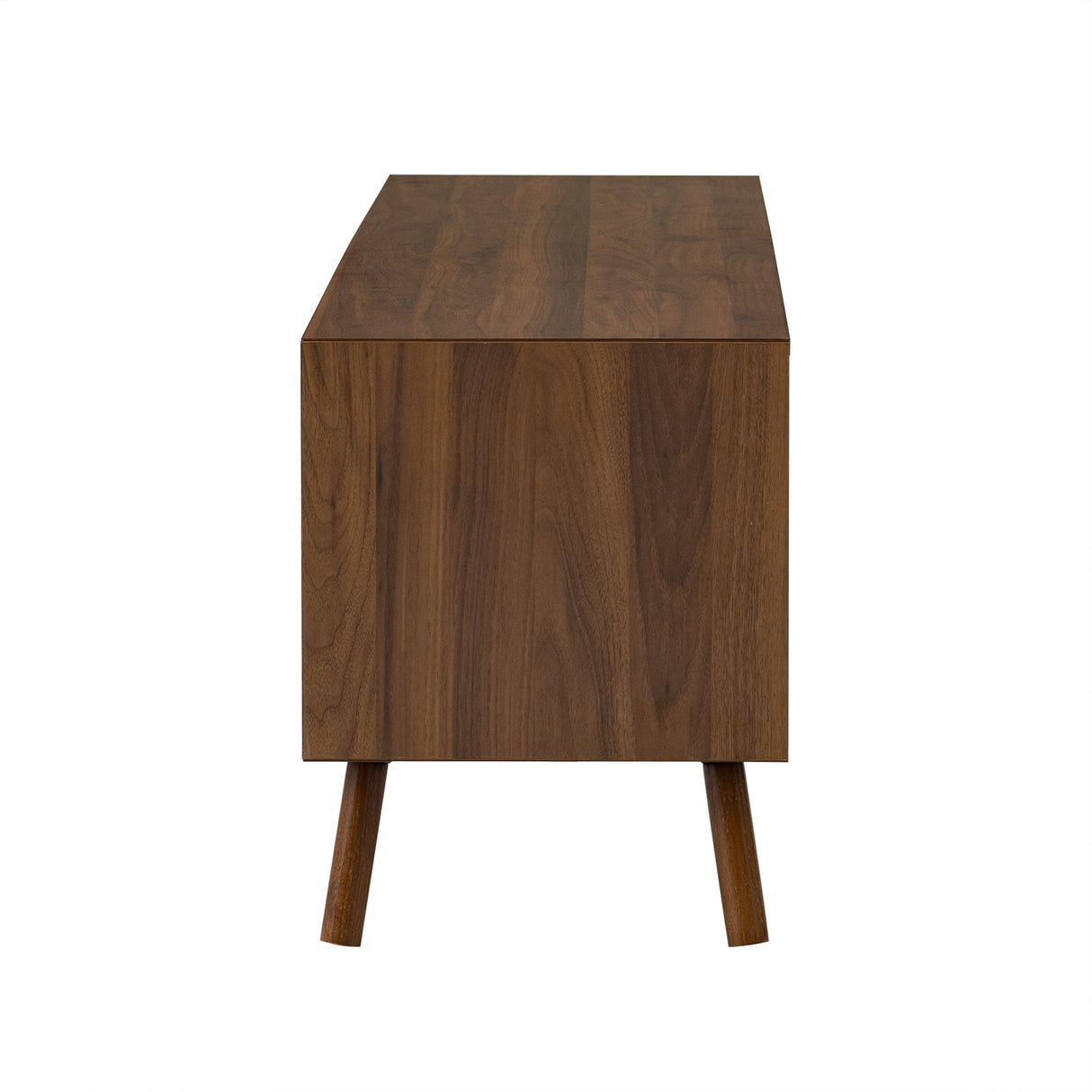 70inch Modern TV Stand for TVs up to 80 Inches with Walnut Legs