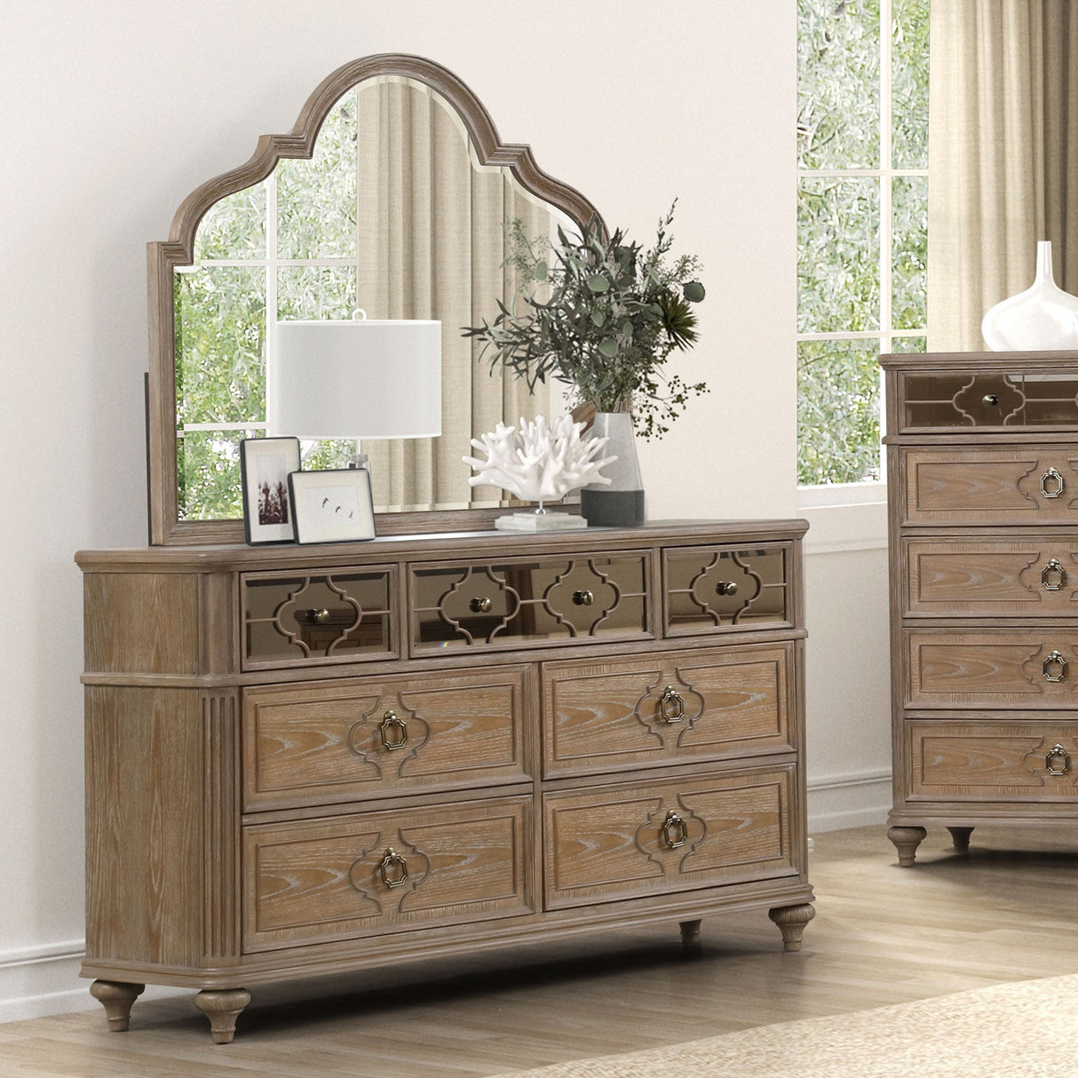 Windsor Rustic Oak Veneer 4-Drawer Dresser