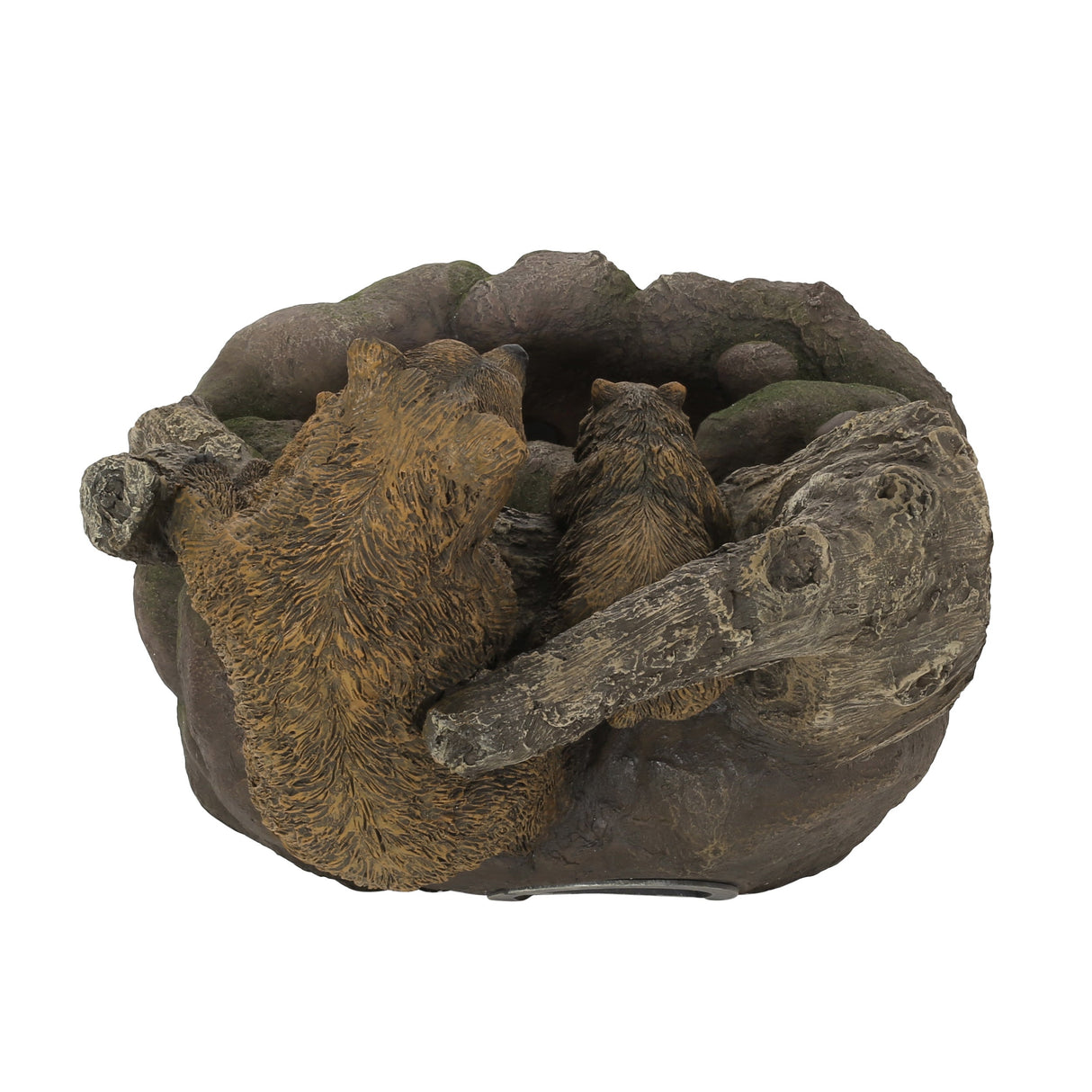 24.75' High CALLAN FOUNTAIN Weather Resistant Floor Fountain with Light, Light Brown + Moss