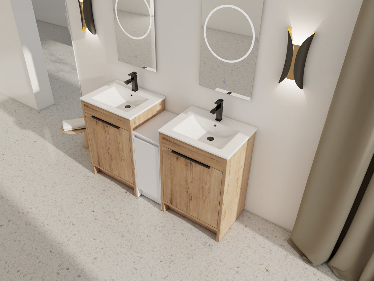 60 Inch Freestanding Bathroom Vanity with Ceramic Sink