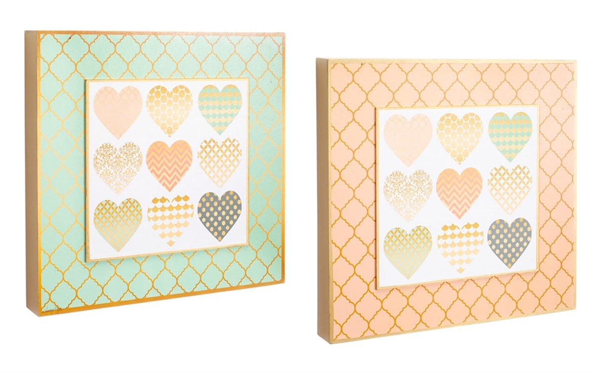 Heart-Pattern-Wall-Plaque-with-Gold-Accent-(Set-of-2)-Decorative-Plaques