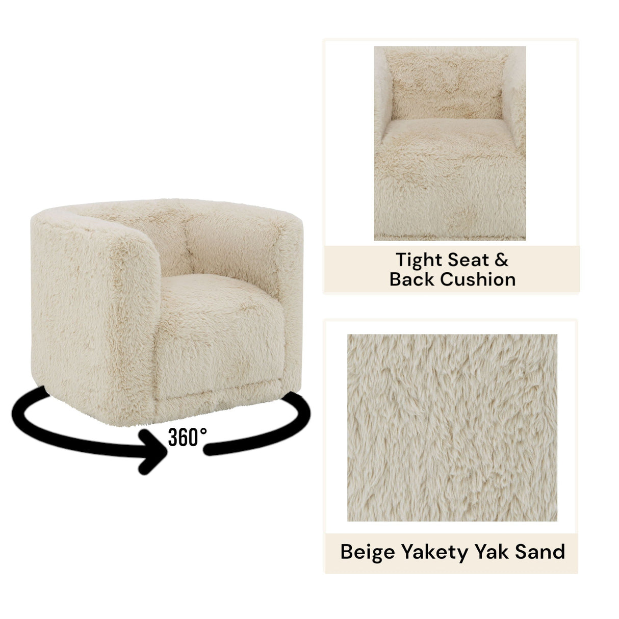 Upendo Chair With Swivel - Sand