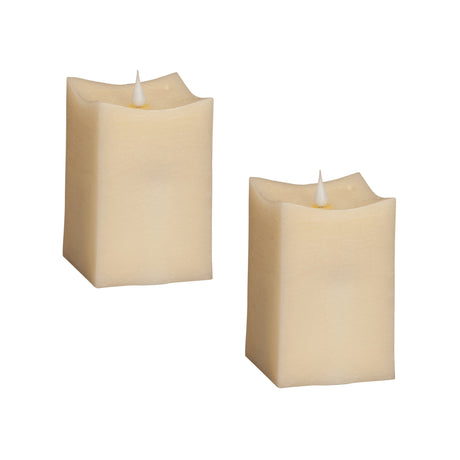 Simplux-LED-Squared-Candle-with-Moving-Flame-and-Remote-(Set-of-2)-Candles