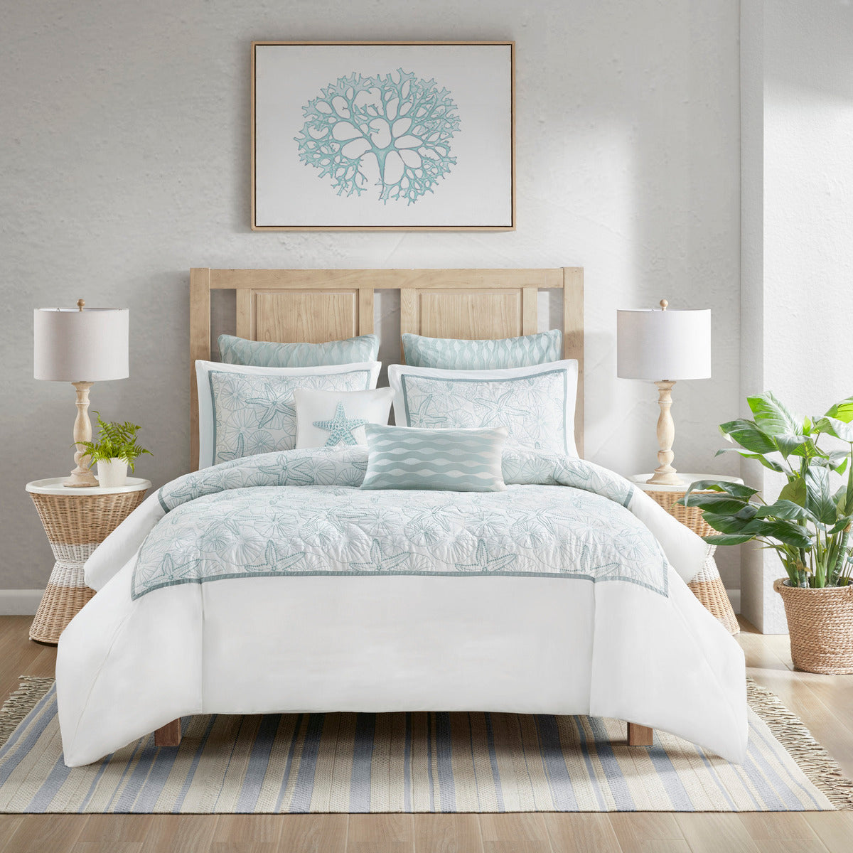 Duvet Cover Mini Set White Full/Queen
