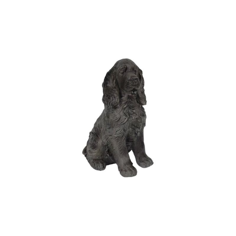20'' Antique Finish Realistic Sitting Cocker Spaniel Dog Statue