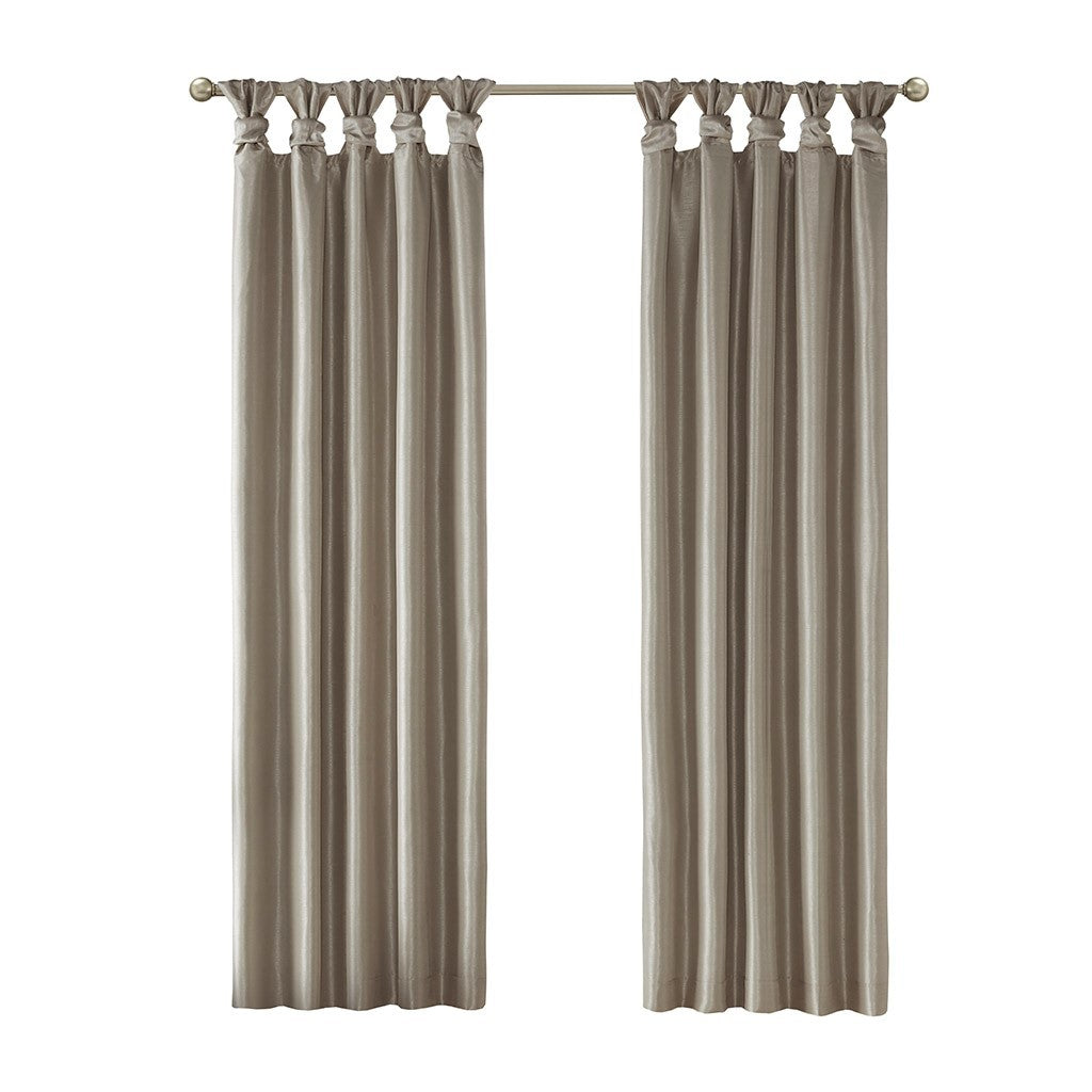 Twist Tab Total Blackout Window Curtain Panel Pewter 50x95