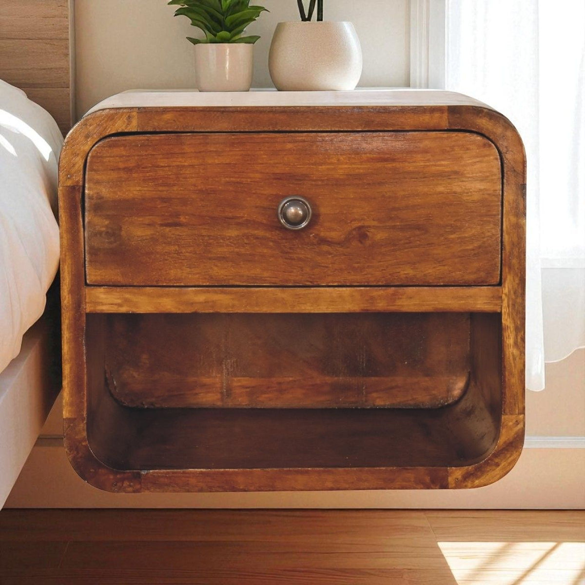 Curve Upper Slot Floating Nightstand