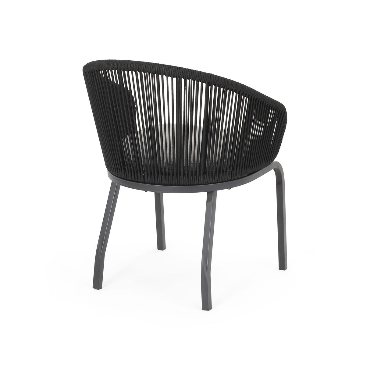 Outdoor Wicker Chair With Powder Coated Iron Legs