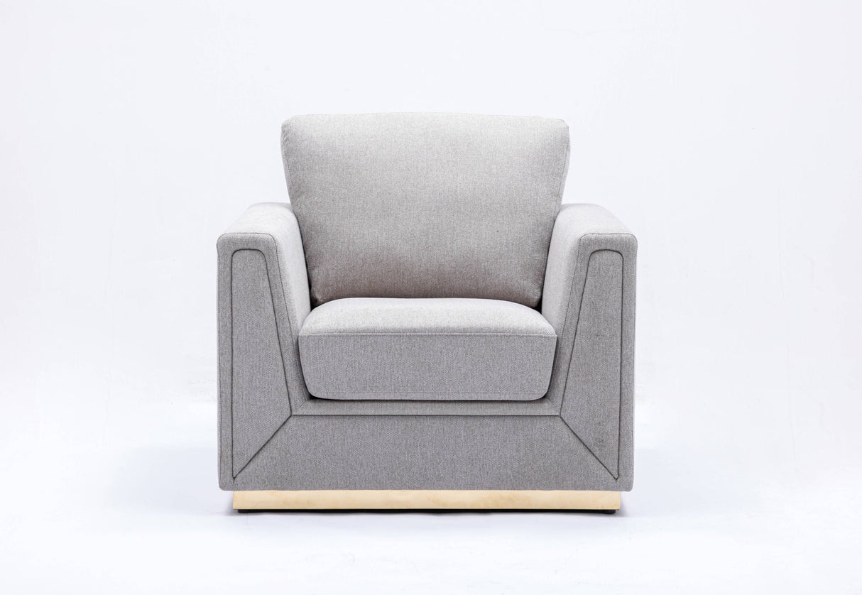 Valin - Linen Chair For Living Room - Gray