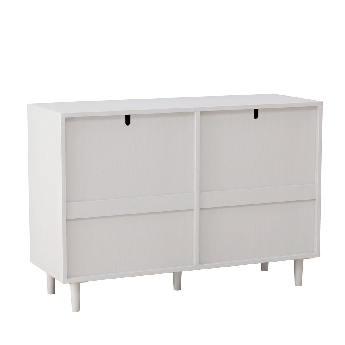 6 Drawer Storage Cabinet with Modern Rattan Drawers - Light Brown, Black, or White