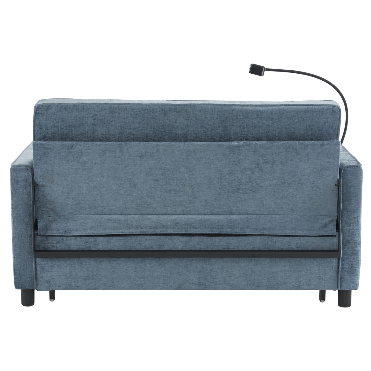 Pull-Out Sleeper Sofa With Reversible Backrest Cushion, Side Pockets, 2 USB Ports And A Phone Holder For Living Room