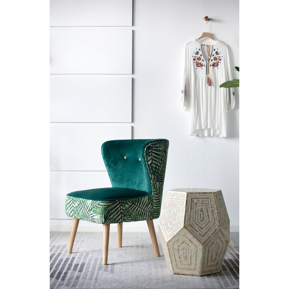 18x18x21" Hexagonal Capes Capiz Stool Cream/Yellow