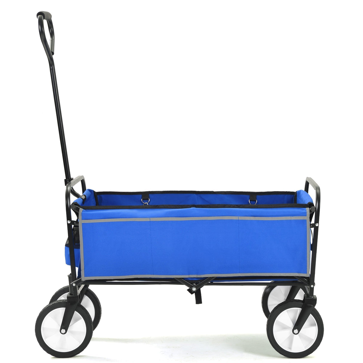 Folding Wagon Garden Shopping Beach Cart (Blue)