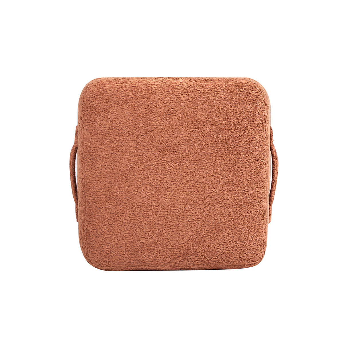 Oliver 16' Tapered Square Upholstered Ottoman in Spice Orange Fleeced Teddy