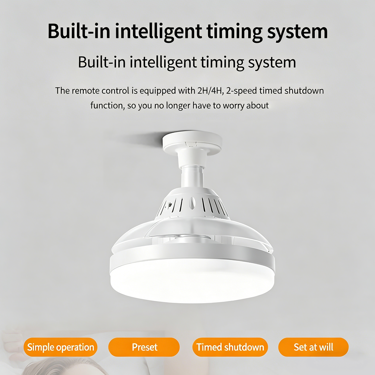 Bulb-Type Small Size Ceiling Fan With Retractable Blades