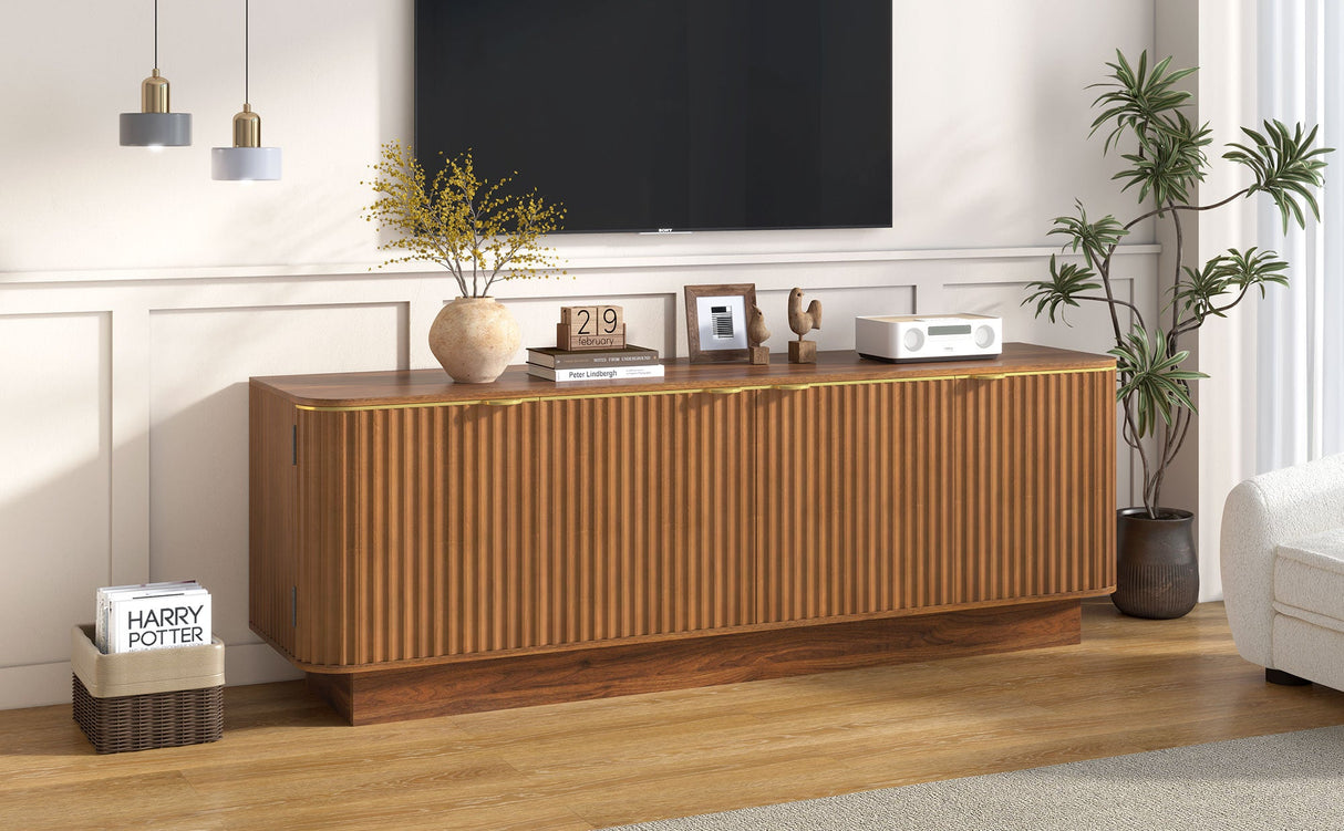 Vibe Haus Mid-Century Modern TV Stand for 70 Inch TV