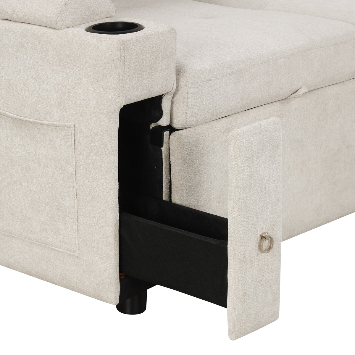 83.5" L-Shaped Sofa Couch Convertible Sofa Bed