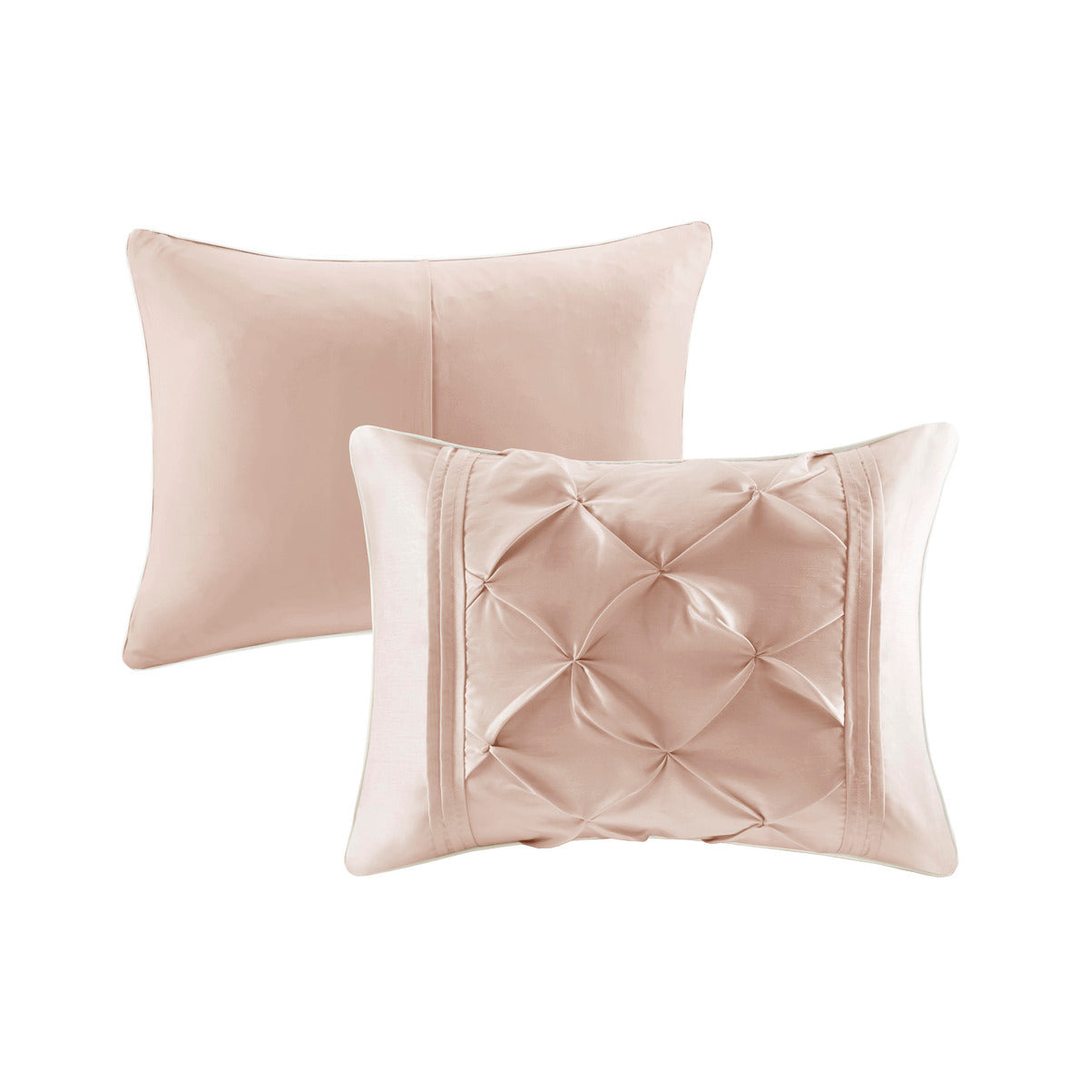 7 Piece Tufted Comforter Set Blush California King