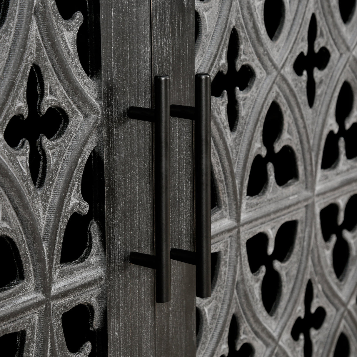 Hollow Four Door Antique Cabinet, American Country Style