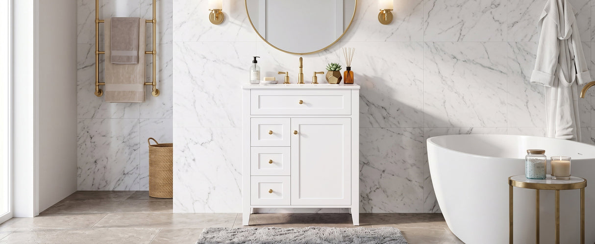 24" Modern Bathroom Vanity with Ceramic Sink