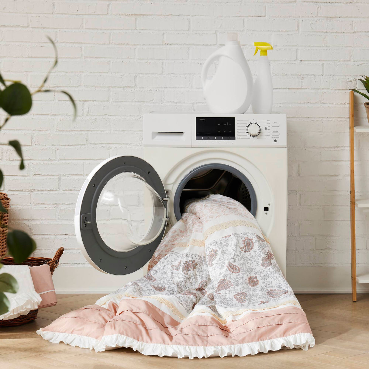 9 Piece Cotton Percale Comforter Set Blush