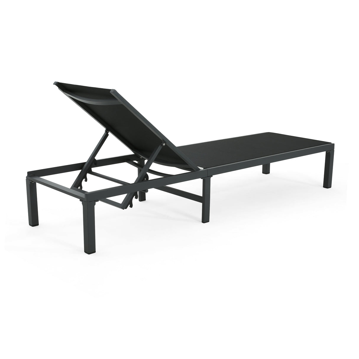 Westport Adjustable Outdoor Chaise Lounge Set of 2 Black Aluminum Frame