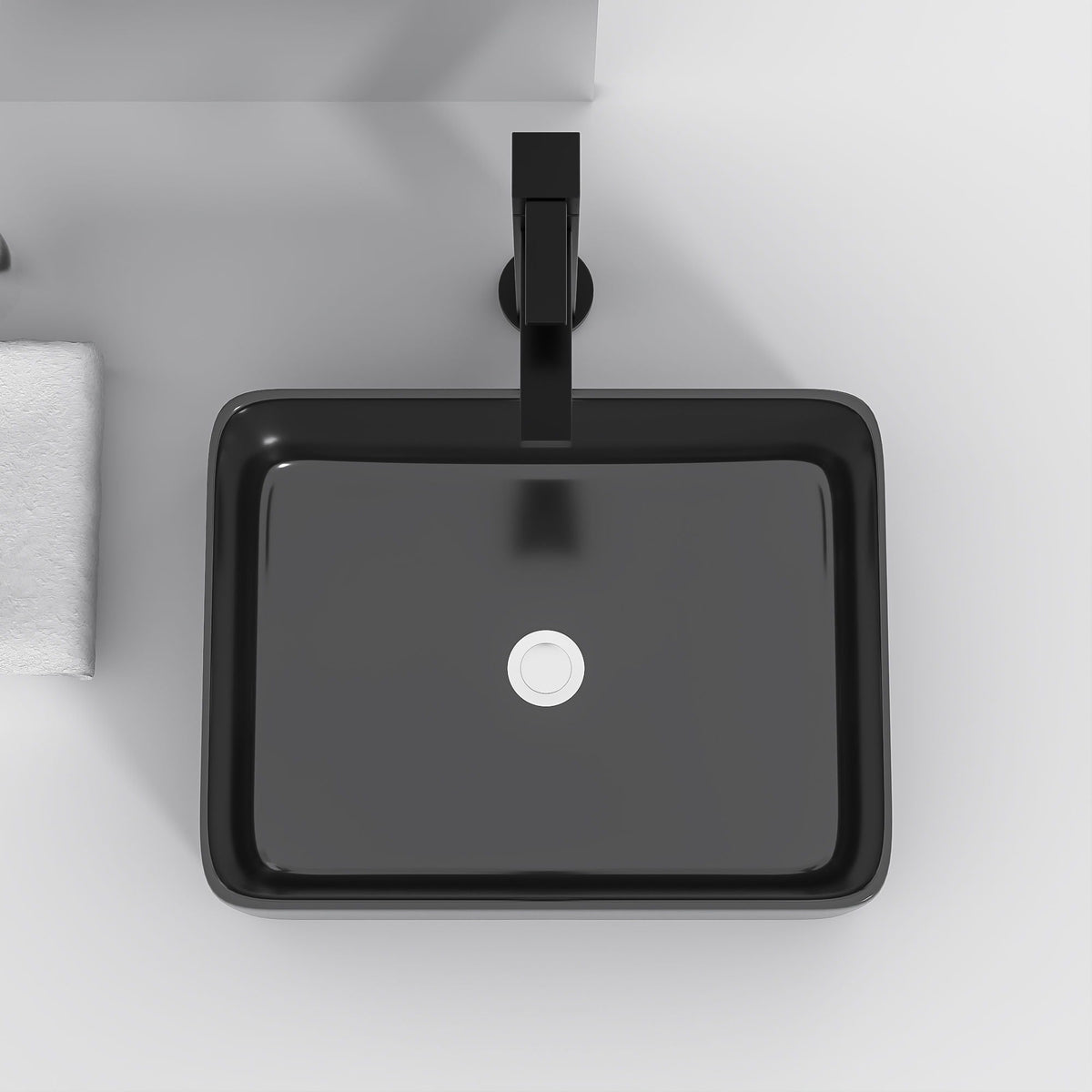 Modern European Design Ceramic Rectangular Vessel Bathroom Sink