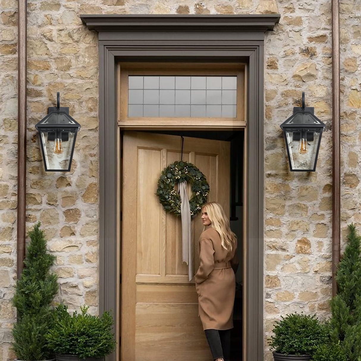10" 2-Piece Outdoor Wall Lanterns