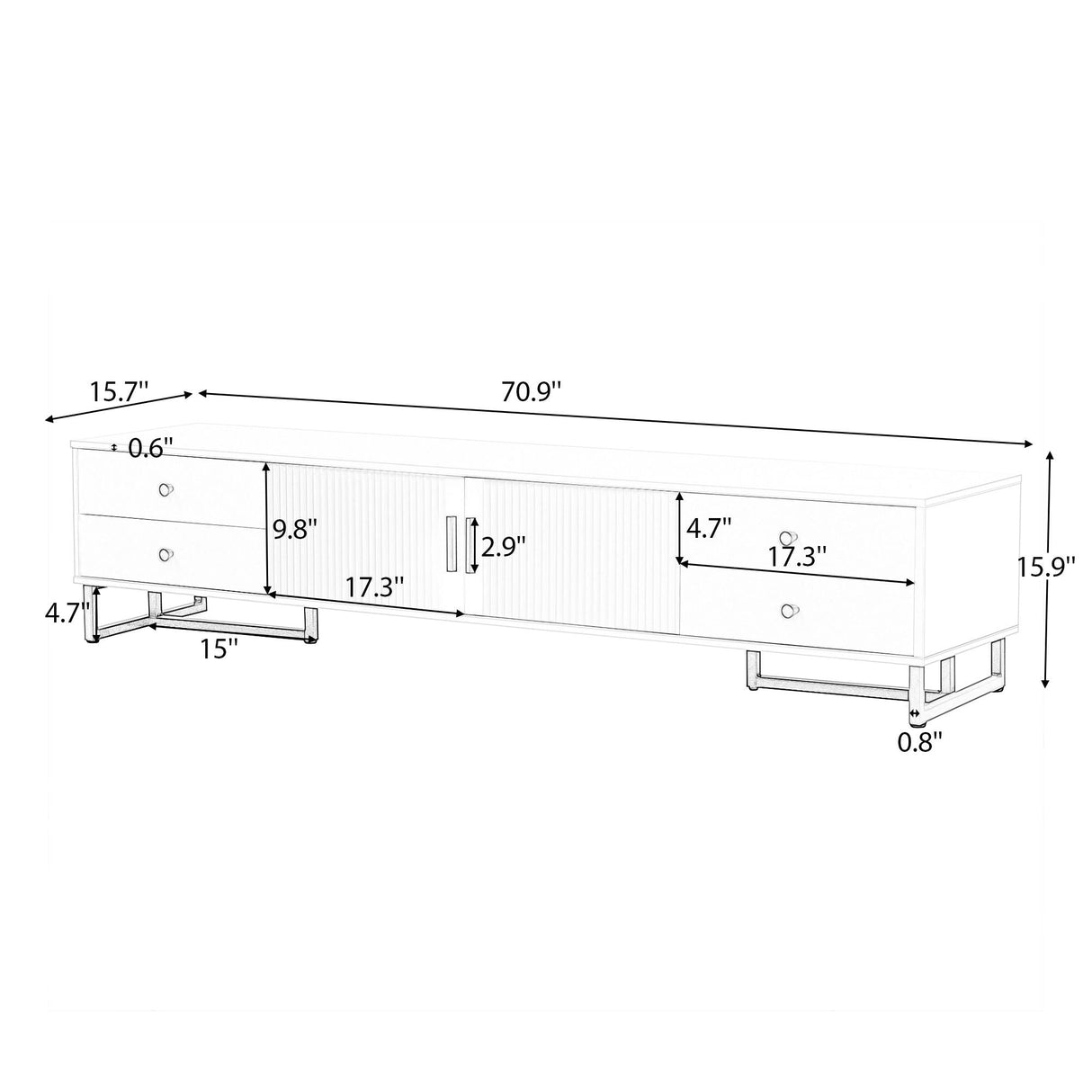 Modern TV Stand with Storage for Living Room