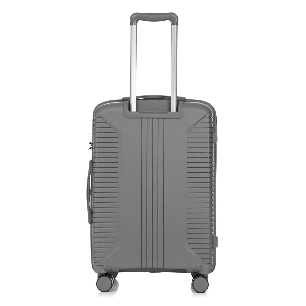 3-Piece PP Spinner Wheel Luggage Set 20'/24'/28' Silver Grey