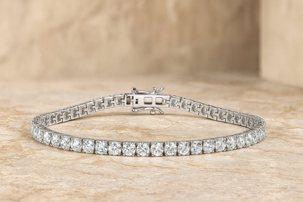 14K Gold Lab-Grown Round Diamond Four-Prong Tennis Bracelet
