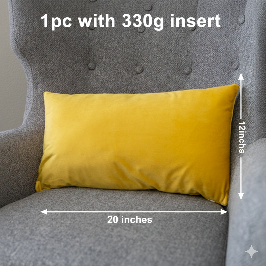 12"x20" luxury velvet lumbar support throw pillow 7 vibrant colors with 330g insert included 1pc