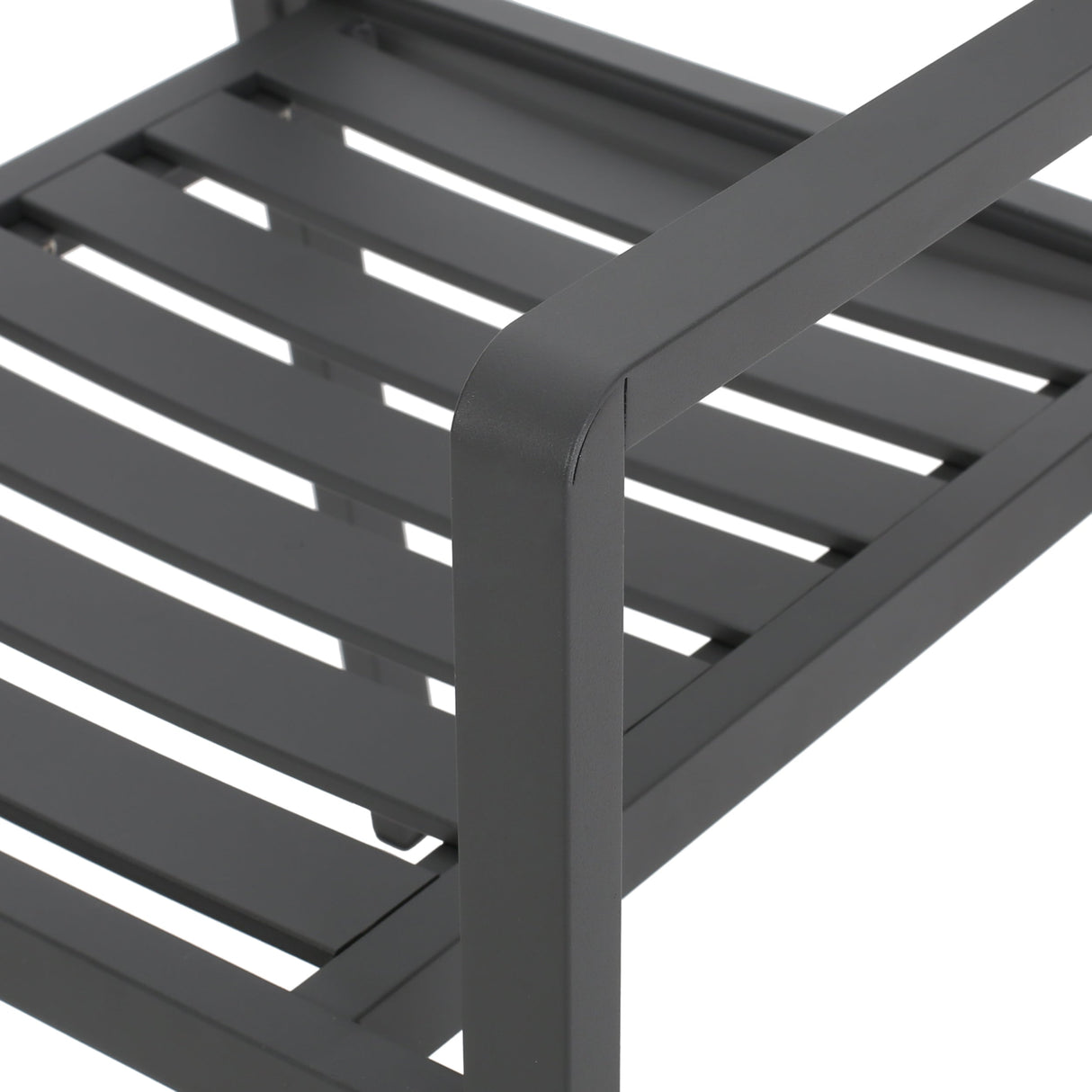 Outdoor Modern Aluminum Dining Chair (Set of 2), Gun Metal Gray