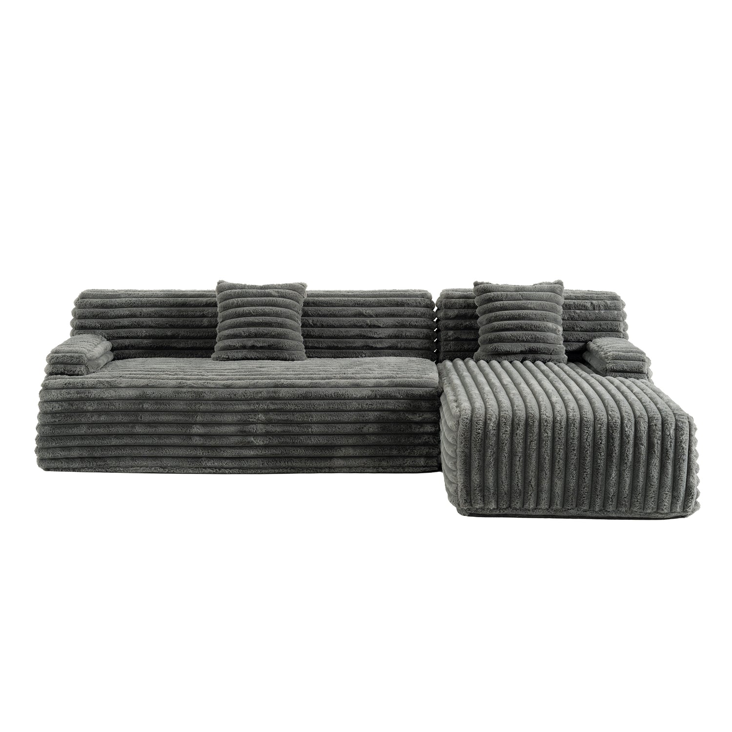 110" Dark Gray Cloud Sectional Sofa — Combination Upholstered Modular Couch