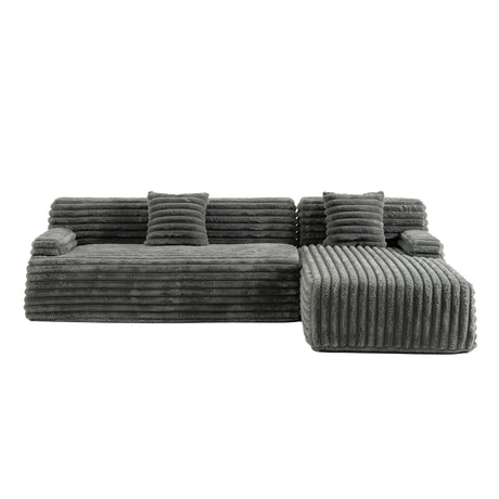 110" Dark Gray Cloud Sectional Sofa — Combination Upholstered Modular Couch