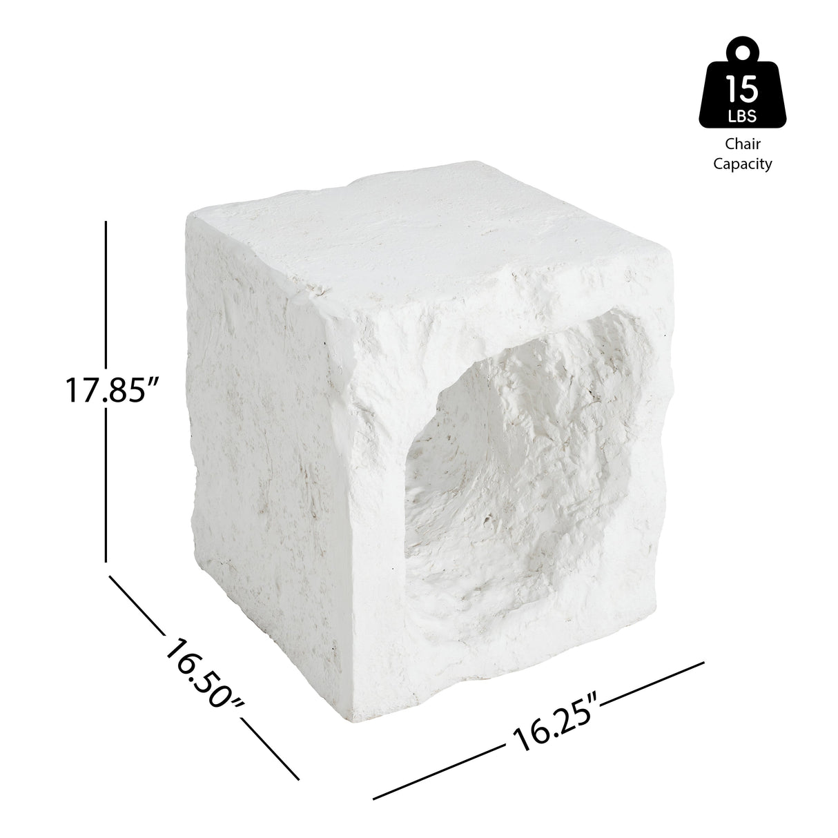 Lyra Outdoor Patio Karst Cave Inspired MGO Side Table White