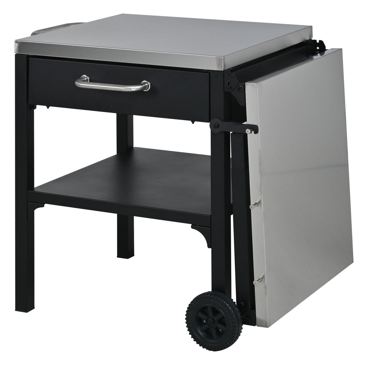 Foldable Outdoor Kitchen Cart With Storage For Patio