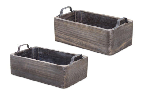 Natural-Wooden-Box-Tray-with-Metal-Handle-Accent-(Set-of-2)-Serving-Trays