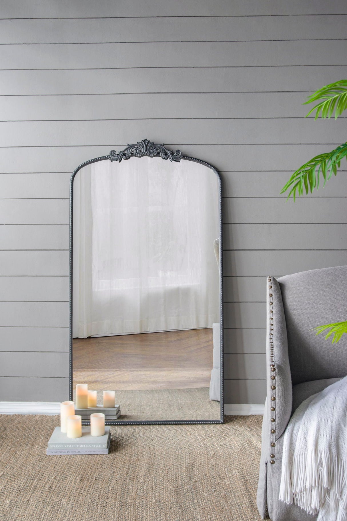 Arch Mirror, Baroque Inspired Wall Decor For Bathroom, Bedroom, Living Room