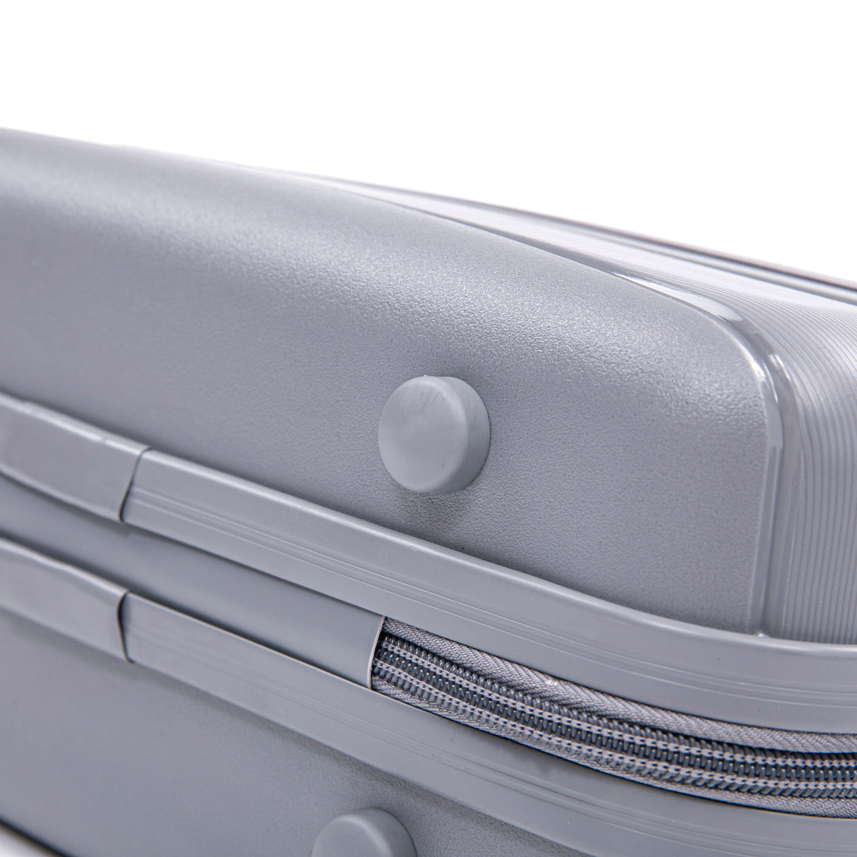 4-Piece PP Spinner Wheel Luggage Set with Cosmetic Case, Light Gray